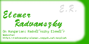 elemer radvanszky business card